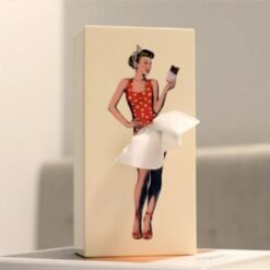 Classy Girl Tissue Box Retro Plastic Tissue Case Lady Gorgeous Turn Pattern Tissue Boxes Funny Tissue 2