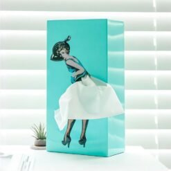 Classy Girl Tissue Box Retro Plastic Tissue Case Lady Gorgeous Turn Pattern Tissue Boxes Funny Tissue 3