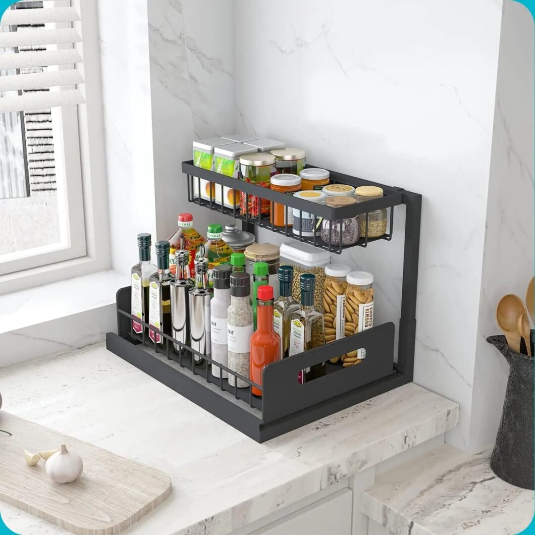 2 Tier Slide Out Under Sink Organizer - Image 2