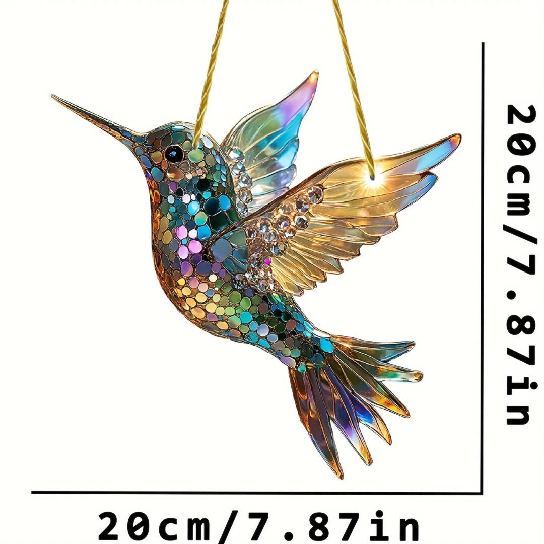 Hummingbird Suncatcher Colorful Window Hanging - Image 4