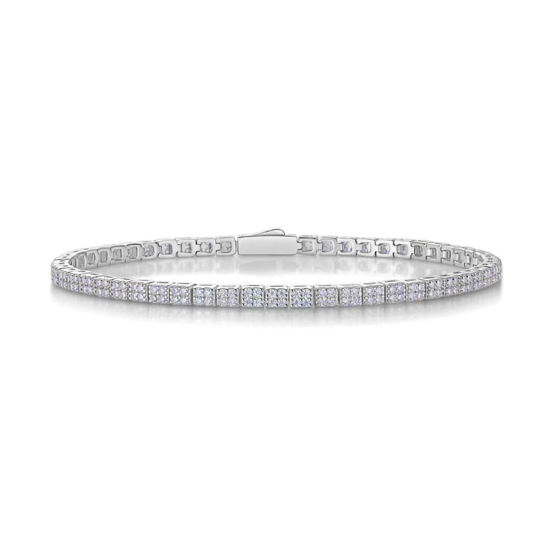 Piano Poet Luxurious Fashion Set Mosan Diamond S925 Silver Bracelet Rivaling Natural Diamonds - Image 4
