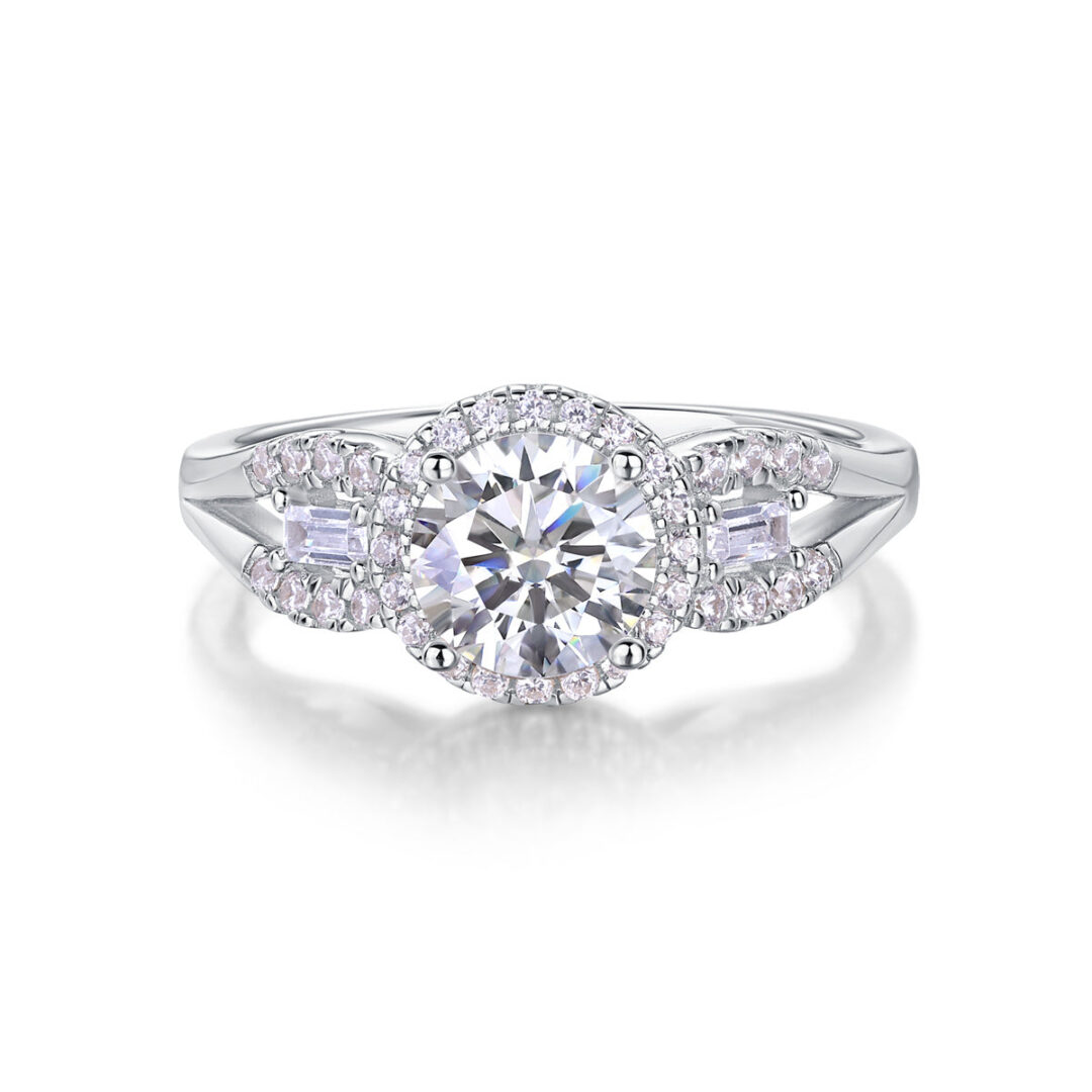 Luxury Fashion Large Diamond Wedding Ring With Moissanite Silver Ring - Image 2