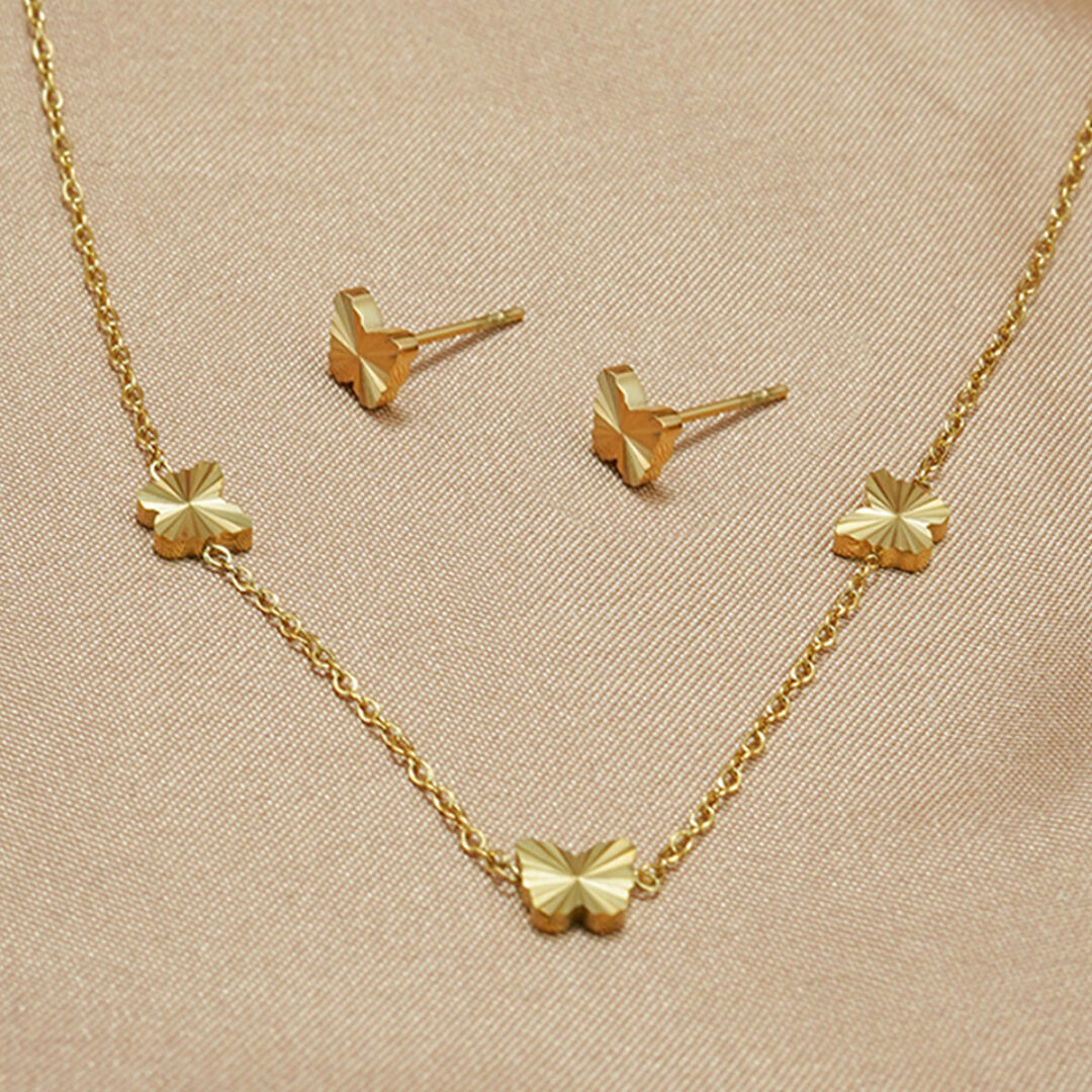 Lxalry 316L Stainless Steel 18K Gold-Plated Jewelry Set  Iridescent Blue White Gradient 3D Glass Star Pendant  Hypoallergenic Tarnish Free Earrings   Necklace  Beach Party   Daily Wear  Ocean Inspired - Image 6