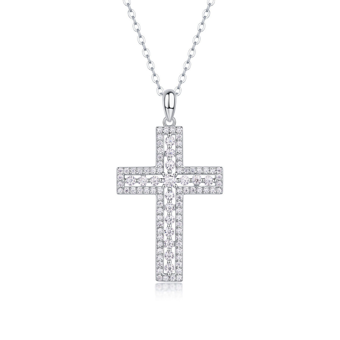 Shelter Luxury Fashion Diamond Pendant Necklace Set With Mosan Diamond Silver Ornaments