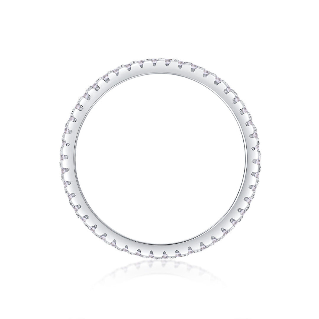 Three Row Diamond Ring Luxury Fashion Set Moissanite Silver Ring - Image 2