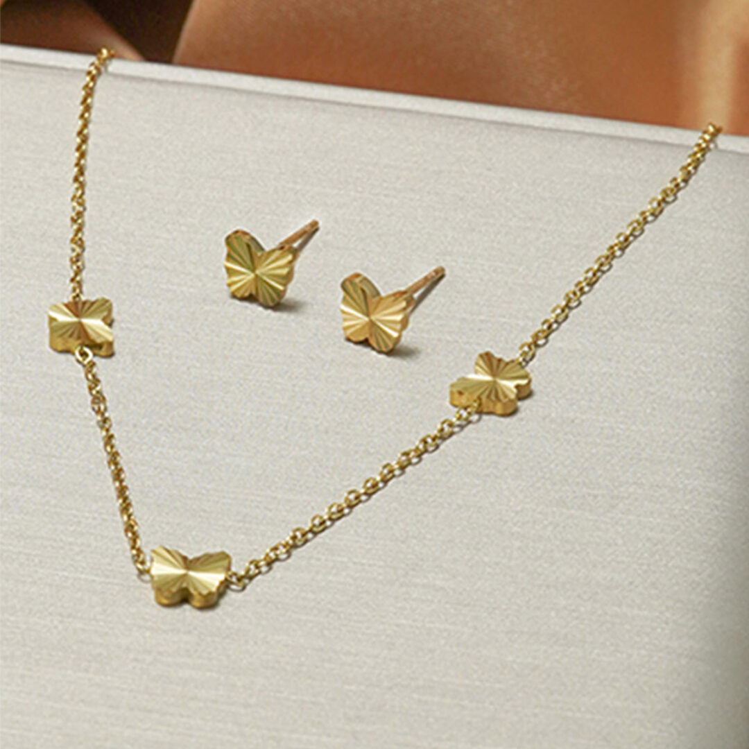 Lxalry 316L Stainless Steel 18K Gold-Plated Jewelry Set  Iridescent Blue White Gradient 3D Glass Star Pendant  Hypoallergenic Tarnish Free Earrings   Necklace  Beach Party   Daily Wear  Ocean Inspired - Image 9
