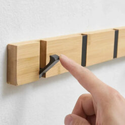 Wooden Wall-Mounted Coat Rack with Hidden Coat Hook