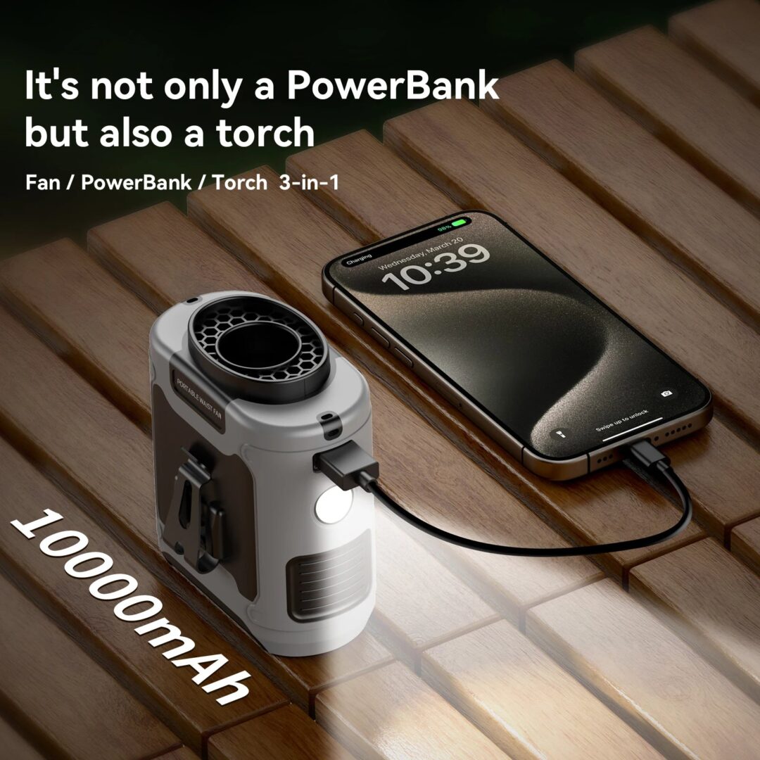 10000mAh Outdoor Portable Waist Fan - Image 3