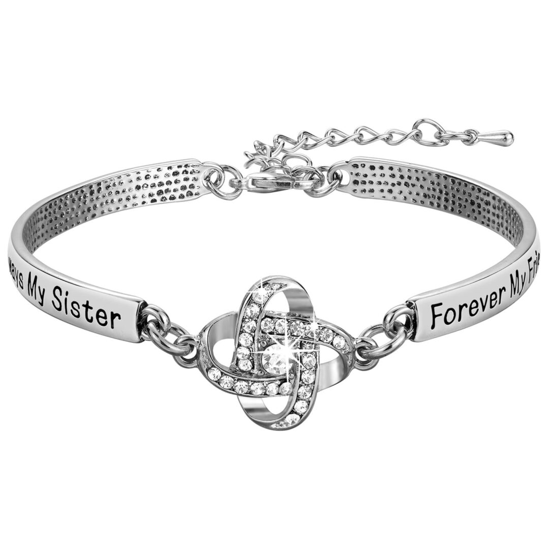 Sisters Friendship Theme Silver Bracelet - Image 2