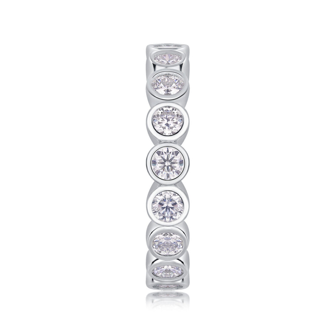 Diamond Ring Luxury Fashion Set Moissanite Silver Ring - Image 3