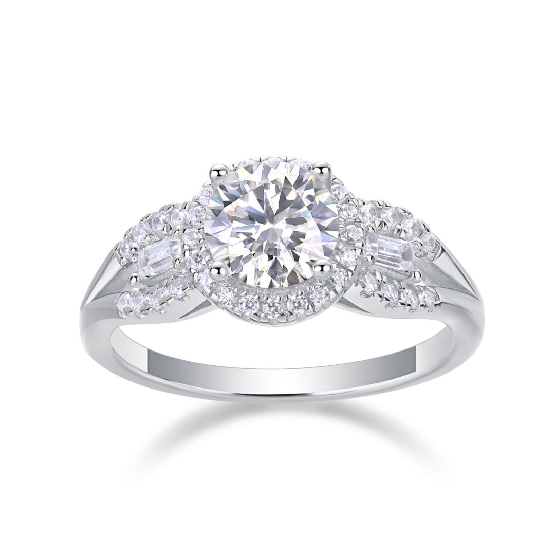 Luxury Fashion Large Diamond Wedding Ring With Moissanite Silver Ring - Image 4