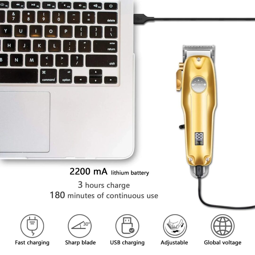 Professional Hair Clippers for men gold Set | Gold Hair Clippers Cordless - Image 5