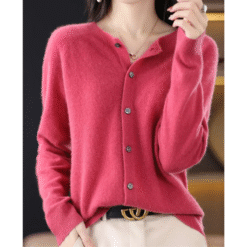 Wolf ladies round neck cardigan pullover