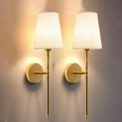 Wireless Fabric Wall Light (SET OF 2 + 2 BULBS FREE)
