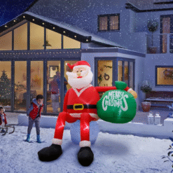 Alternative view of Giant 8FT LED Climbing Santa Inflatable – Premium Outdoor Christmas Decoration