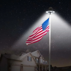 Alternative view of Solar Powered Flagpole Lights - All Night Long Last Flag Pole Lights - LED