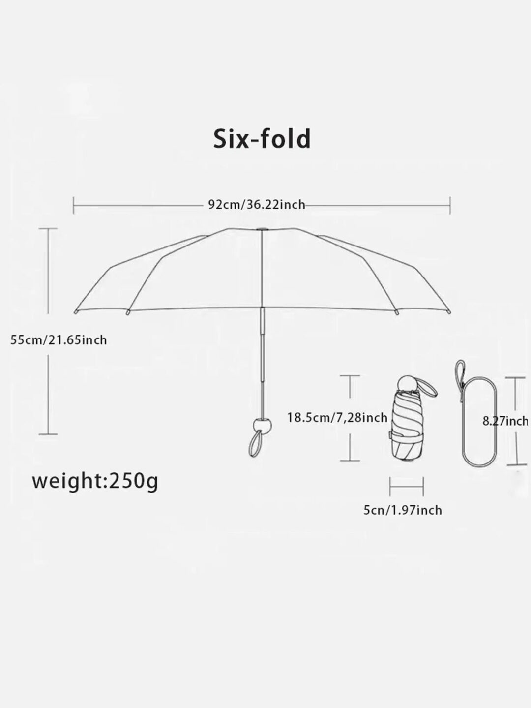 Travel Umbrella Compact Lightweight Portable UK Strong Waterproof Folding Umbrellas With 6 Rib Reinforced - Image 7